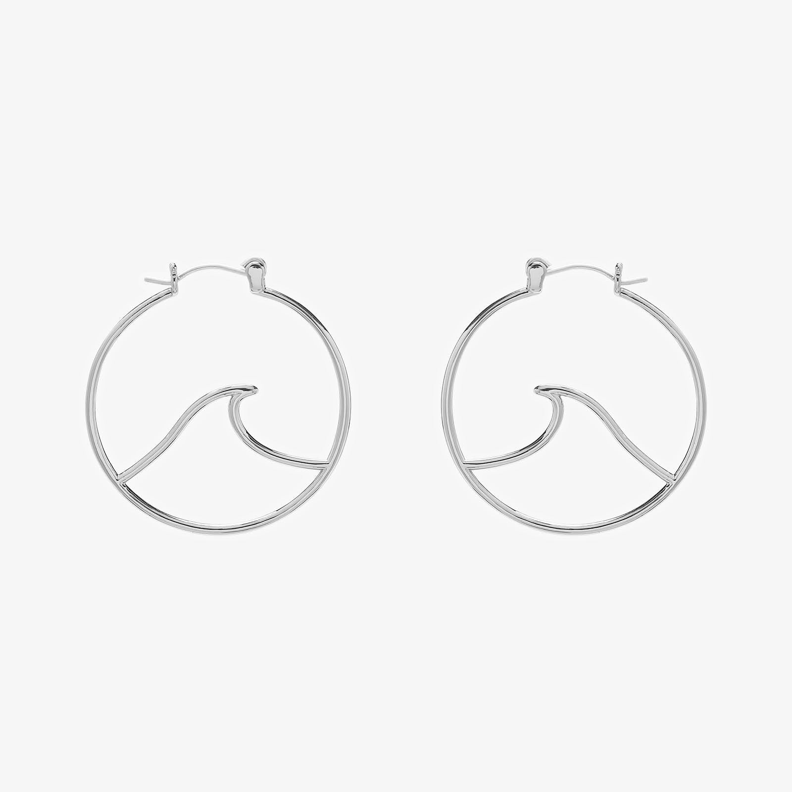 Large Wave Hoop Earrings - Image 2