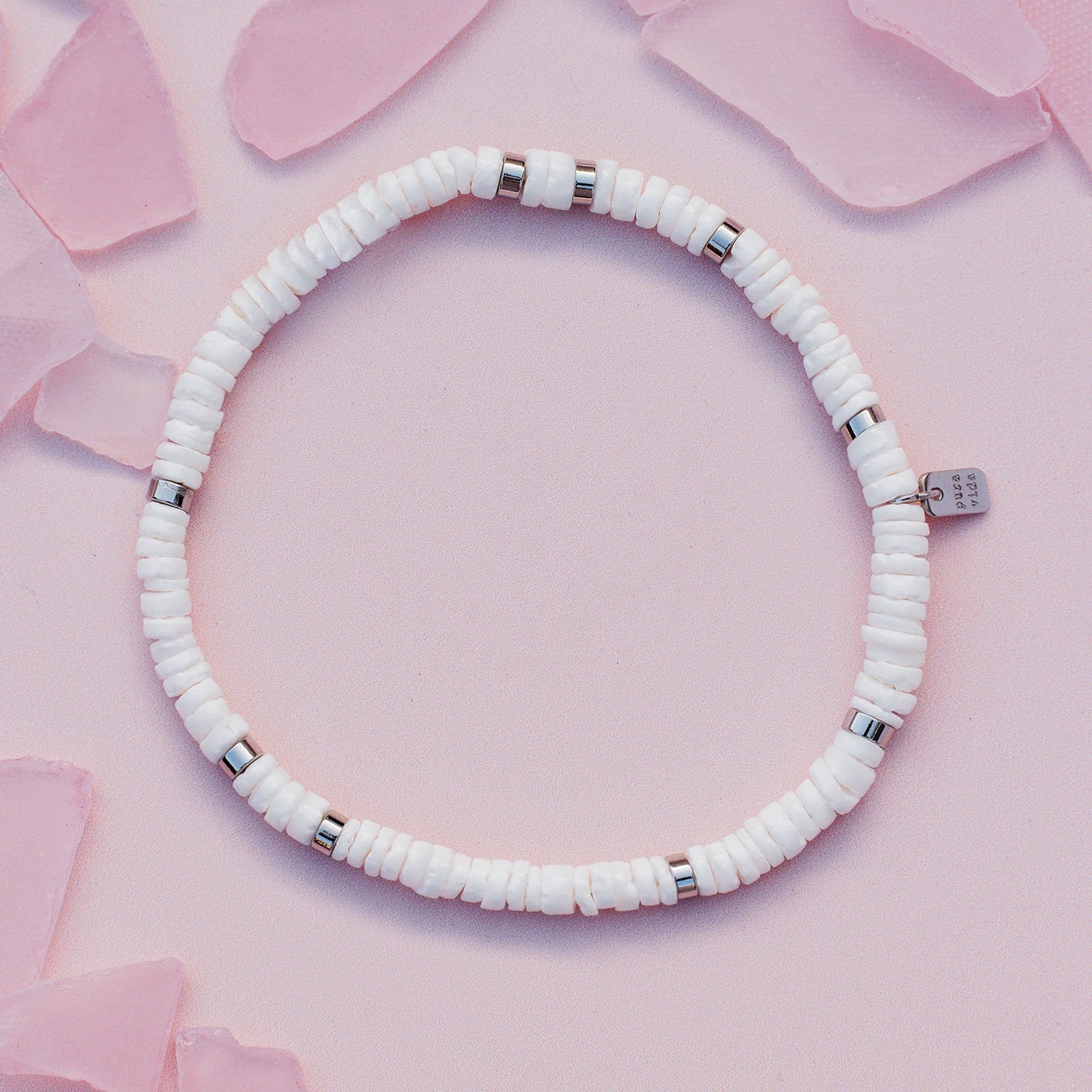 Puka Shell Stretch Anklet - Image 5