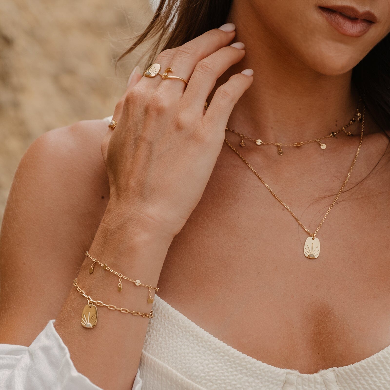 Sunshine Tag Chain Necklace - Image 3