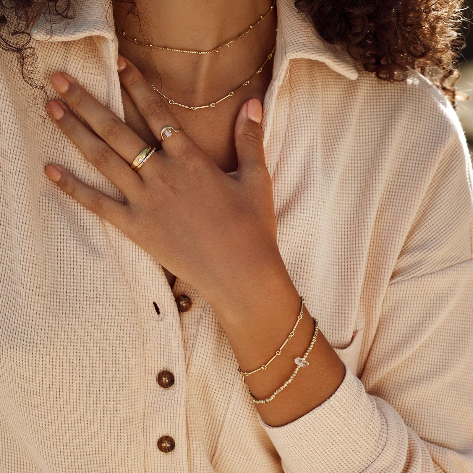 Herkimer Stretch Bead Bracelet - Image 3