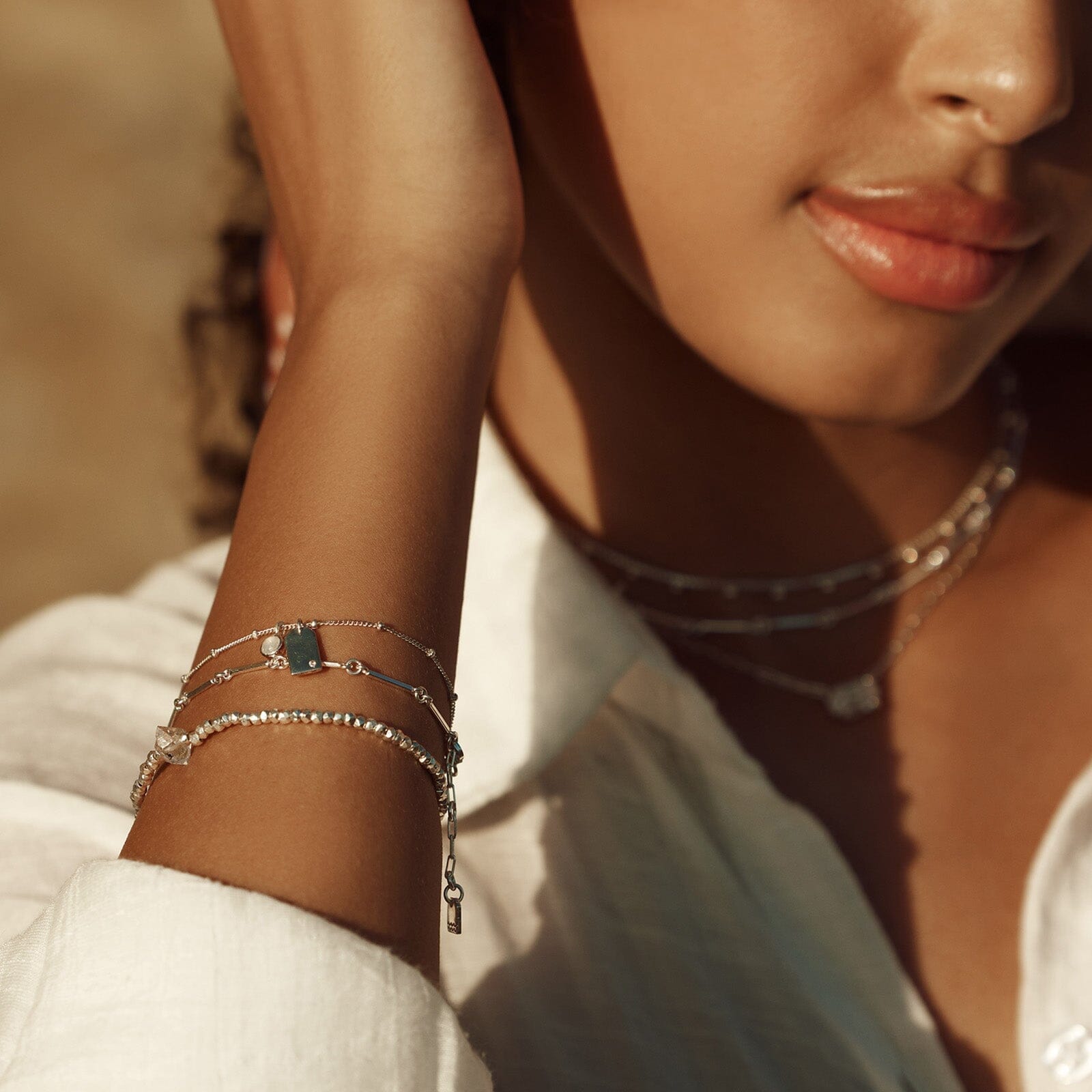 Herkimer Stretch Bead Bracelet - Image 6