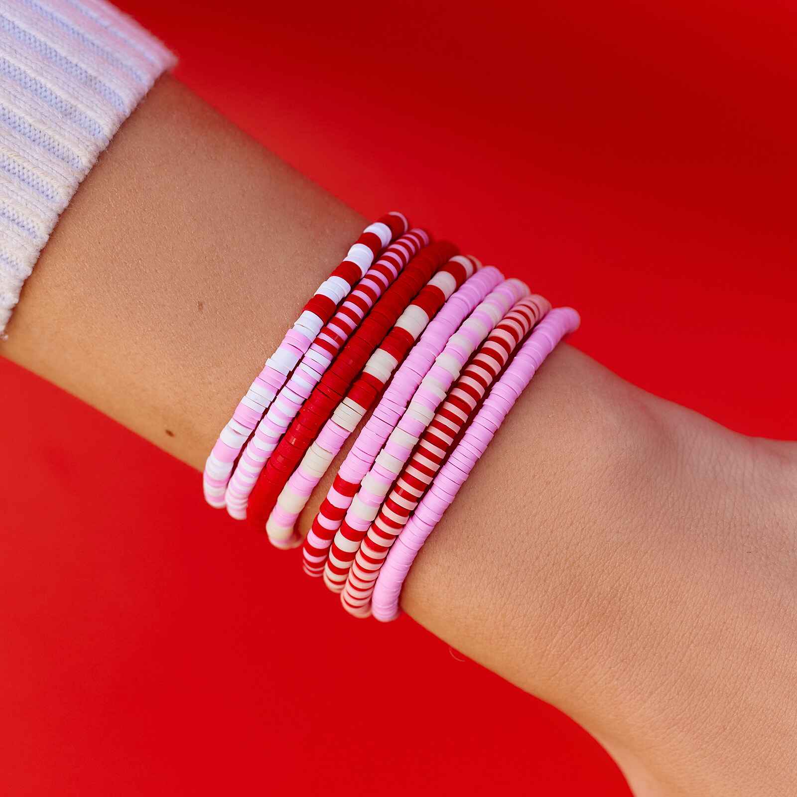 Vacation Vibes Pink Moment Stretch Bracelet Set of 8 - Image 4