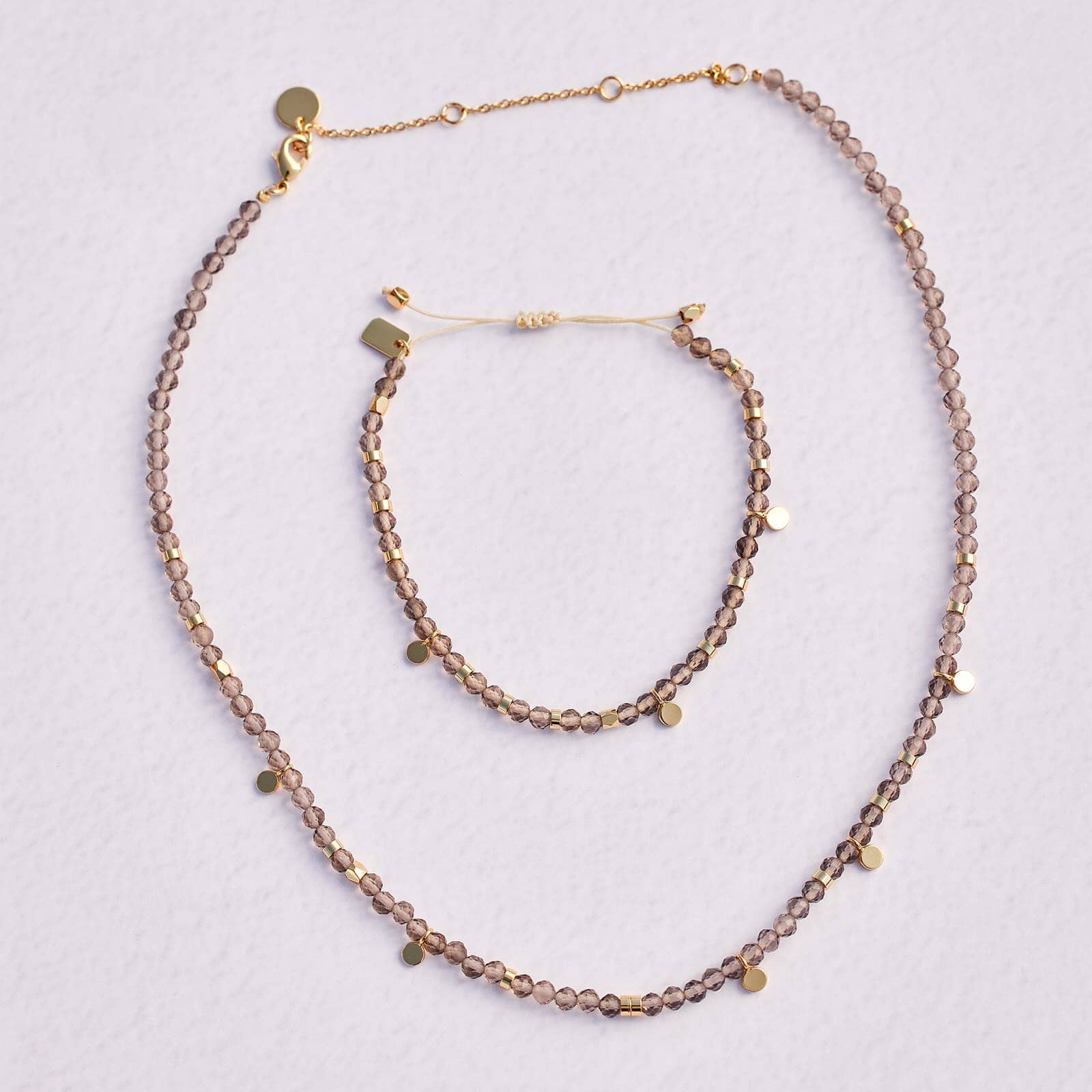 Smokey Quartz Beaded Choker - Image 2