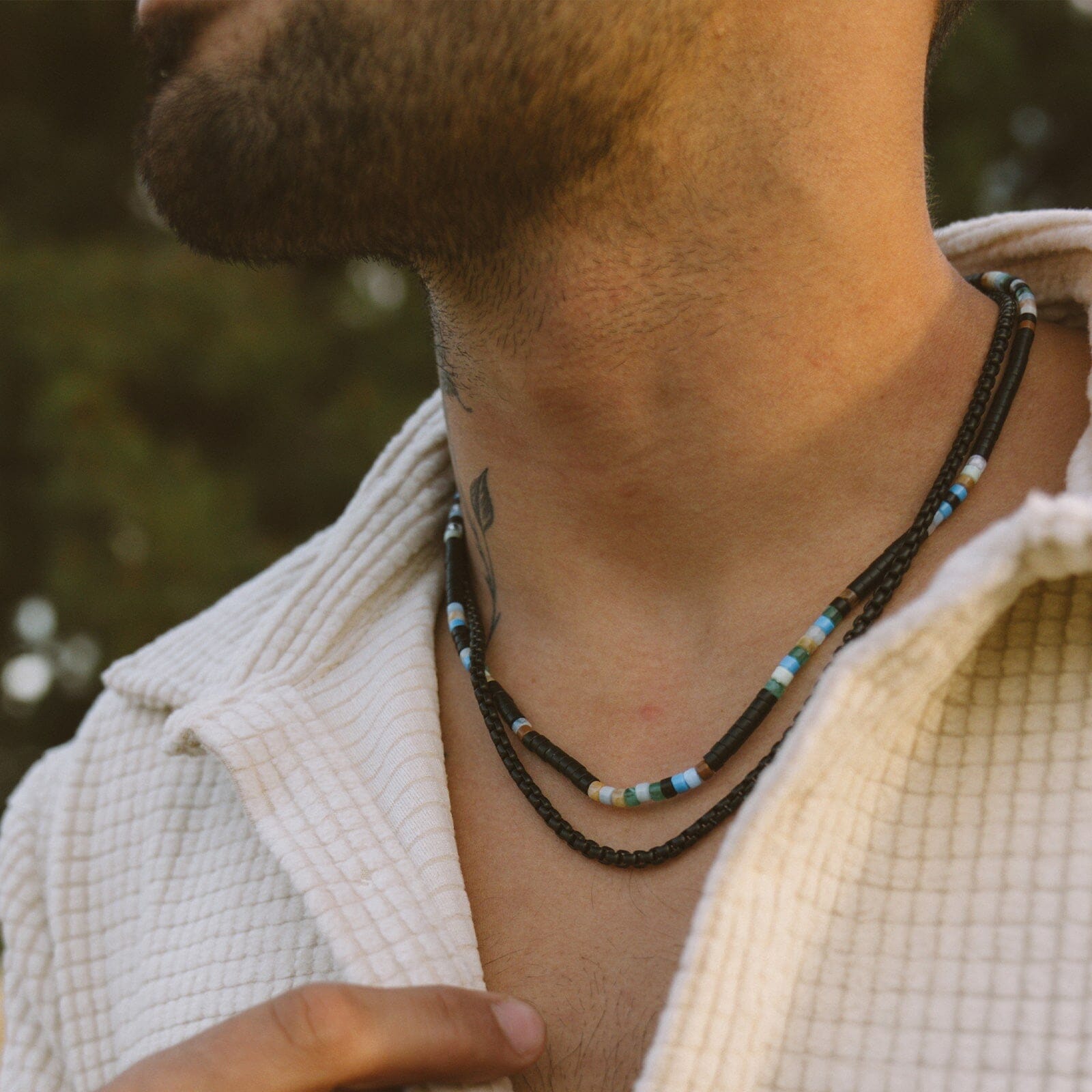 Men's Mixed Seed Bead Necklace - Image 2