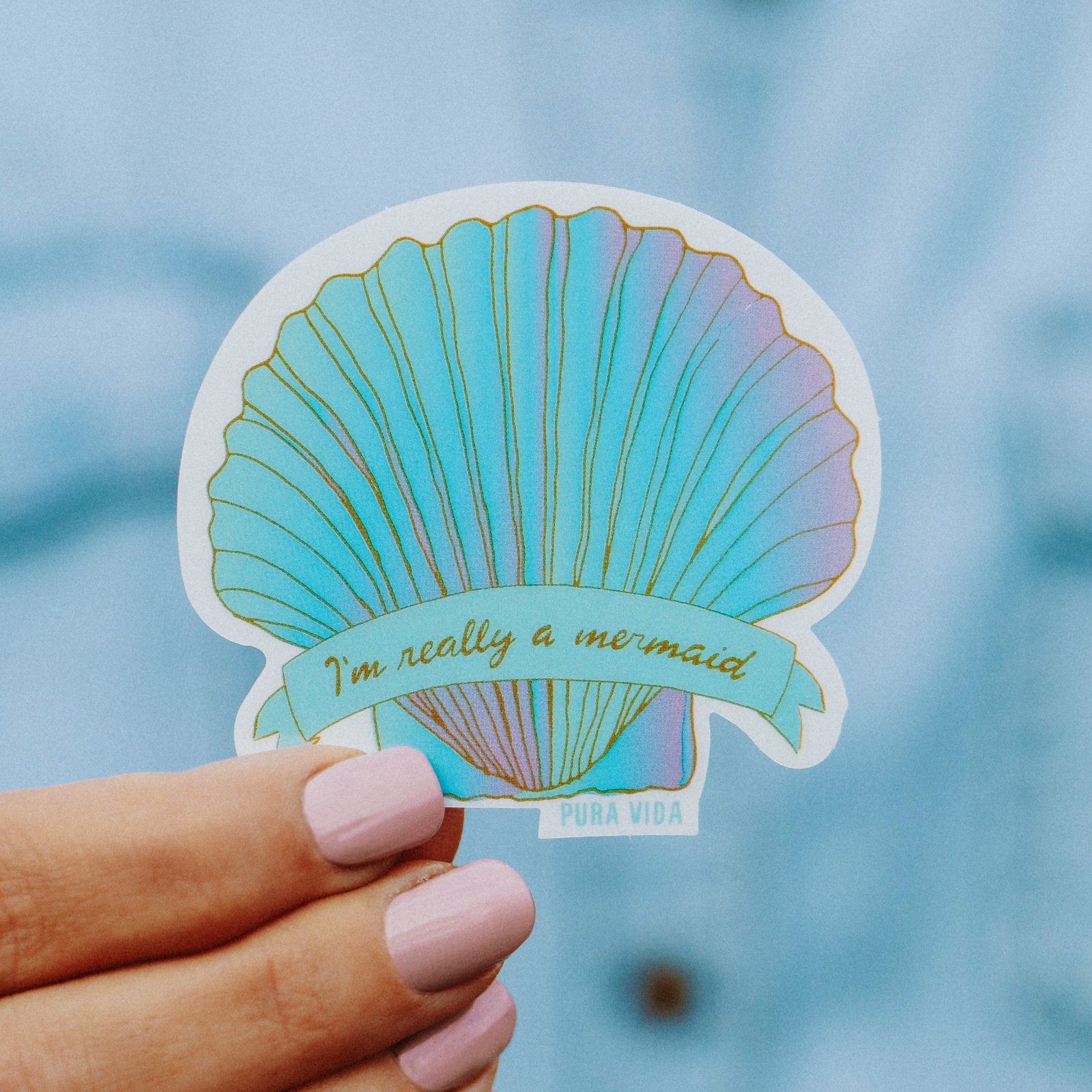 Mermaid Shell Sticker - Image 2
