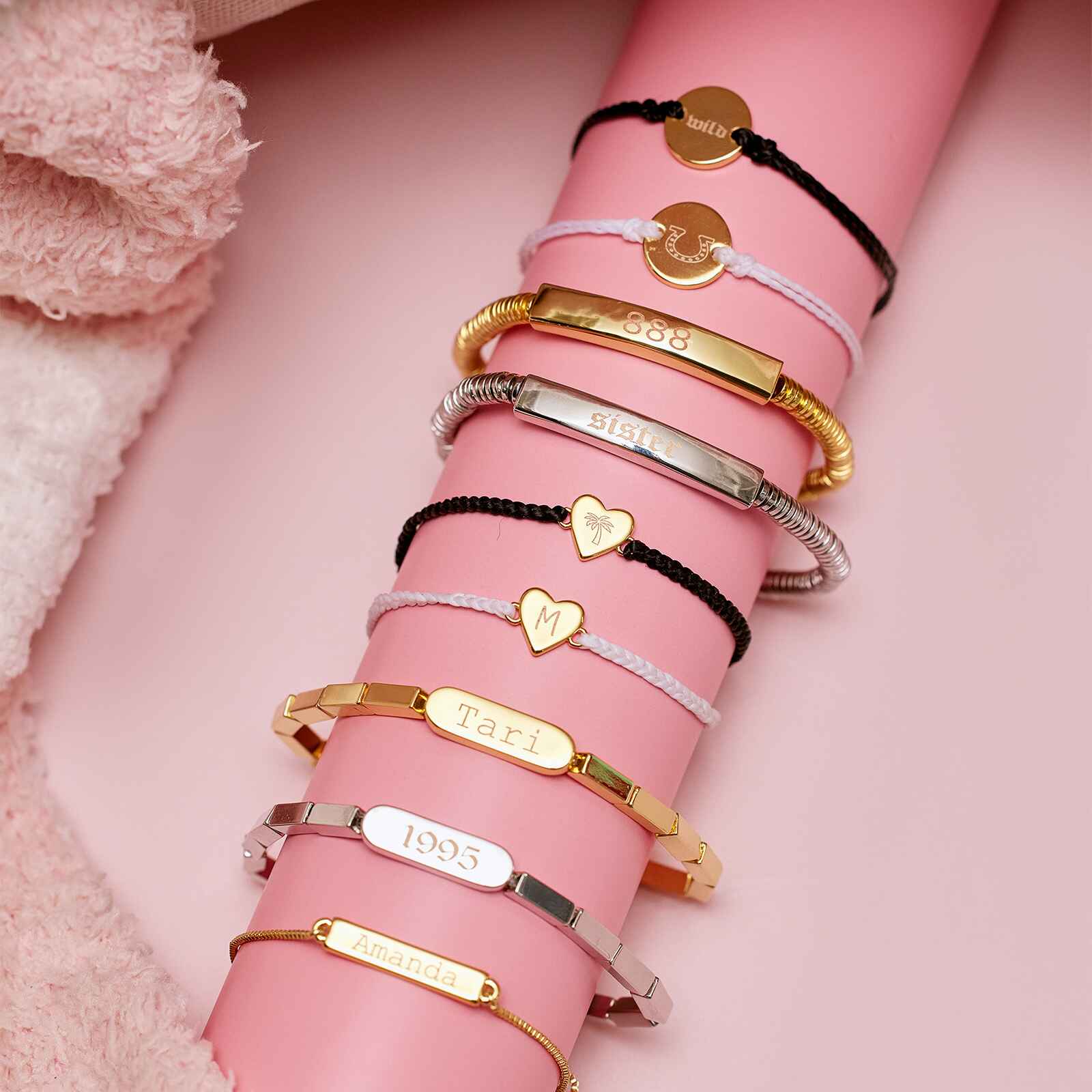 Engravable Rectangle Bead Stretch Bracelet - Image 12