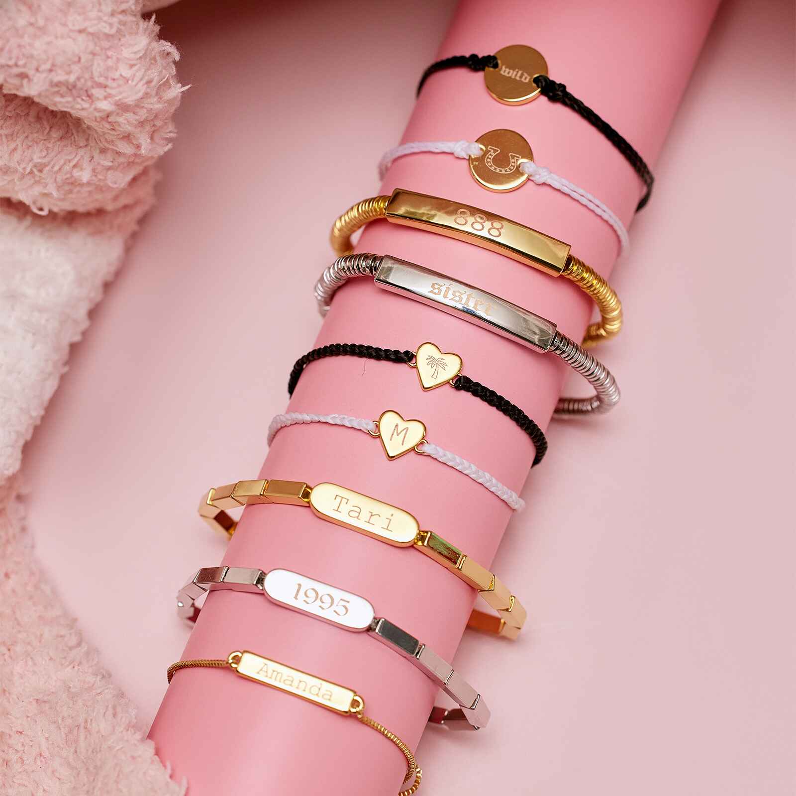 Engravable Disc Bead Stretch Bracelet - Image 8