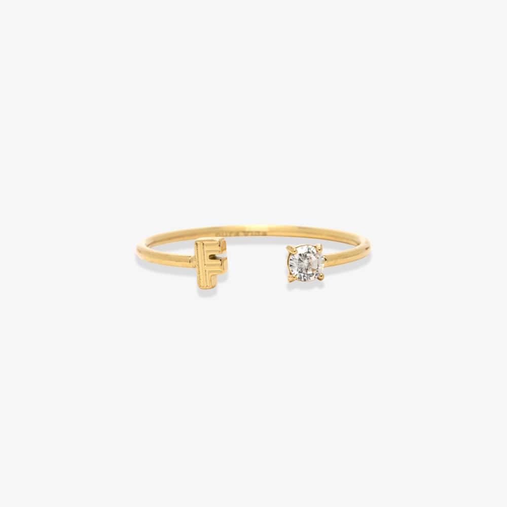 Initial Stone Open Ring - Image 27