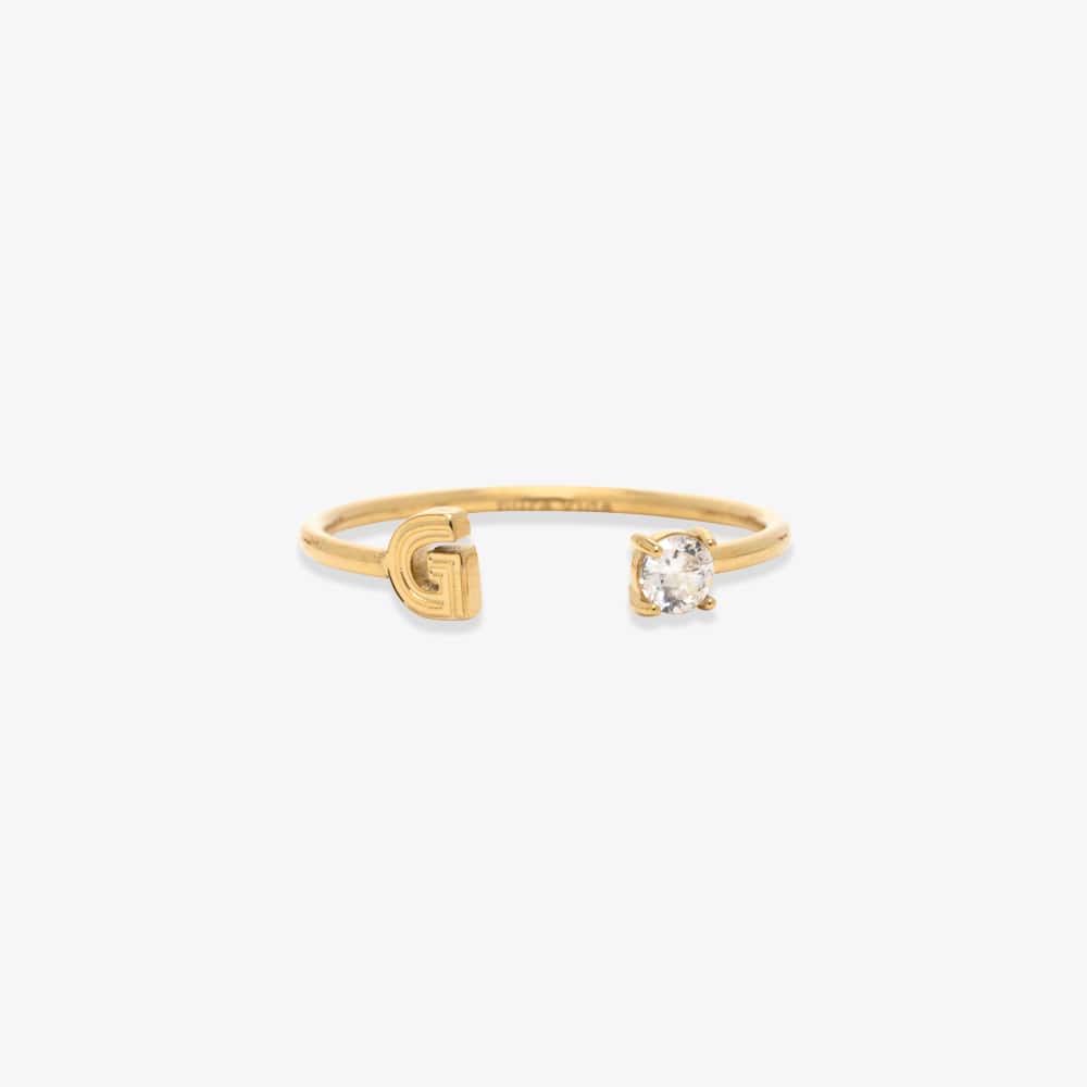 Initial Stone Open Ring - Image 28