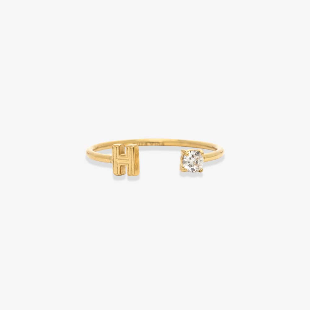 Initial Stone Open Ring - Image 29