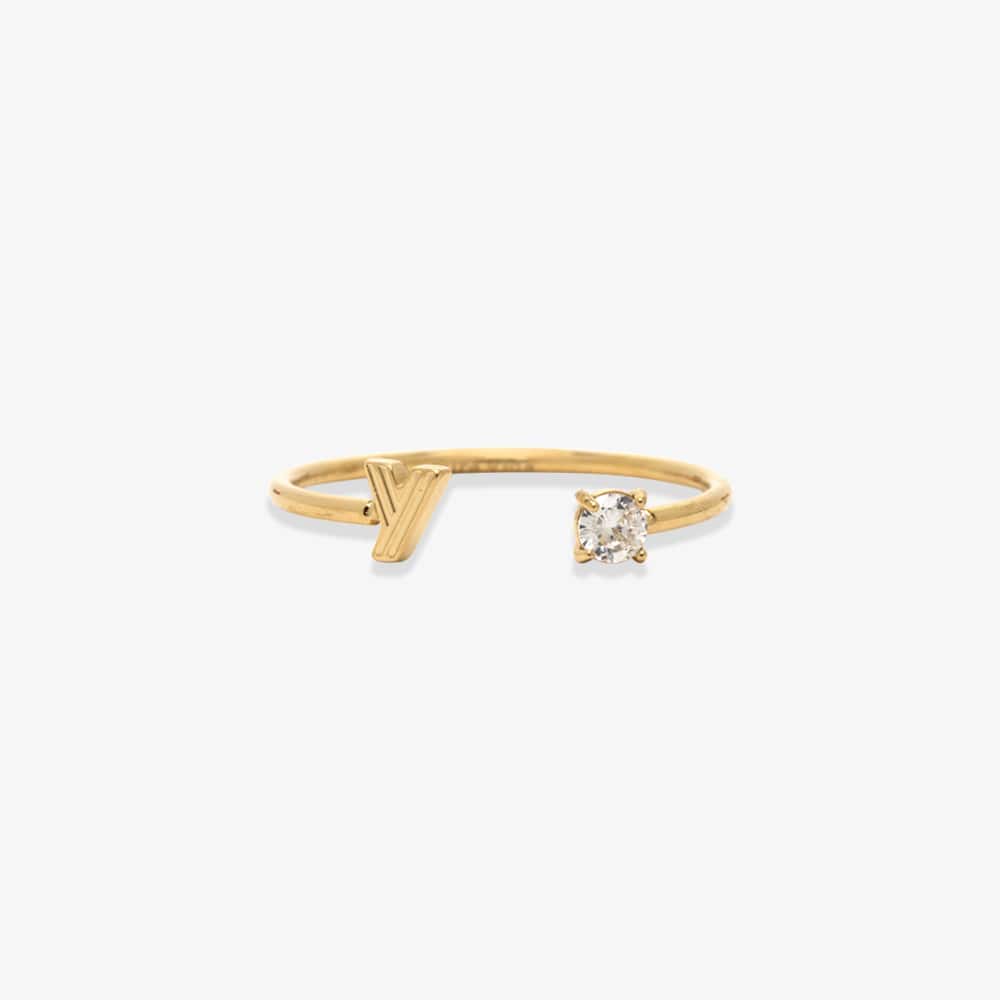 Initial Stone Open Ring - Image 20