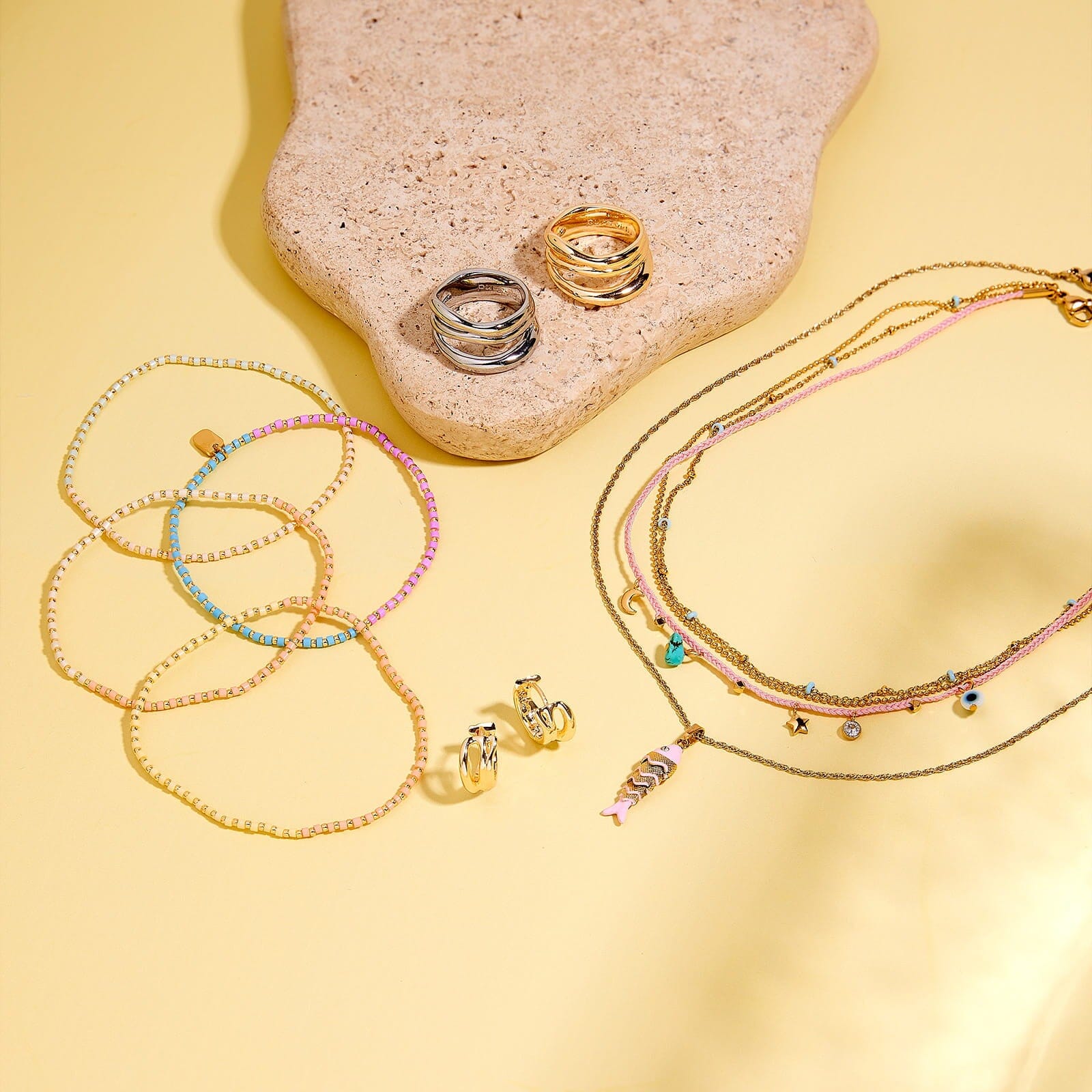String and Chain Layered Necklace - Image 5