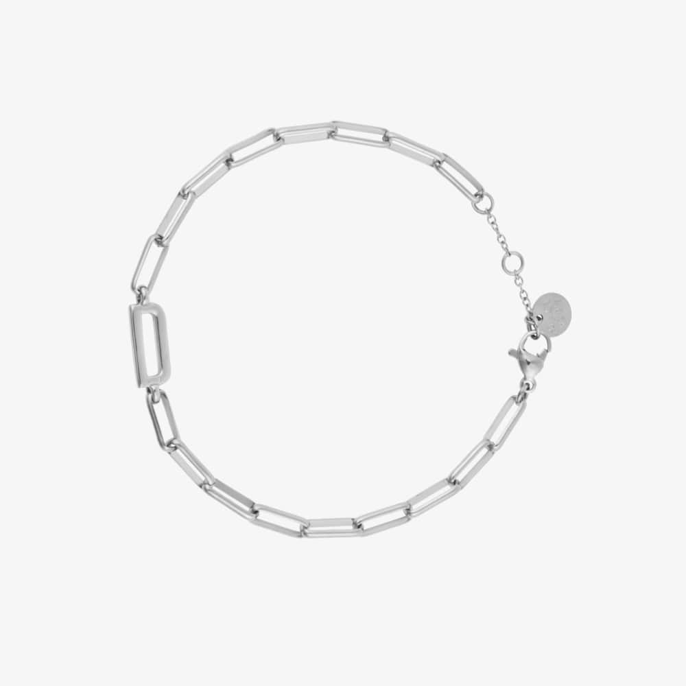 Silver Initial Paperclip Chain Bracelet - Image 15