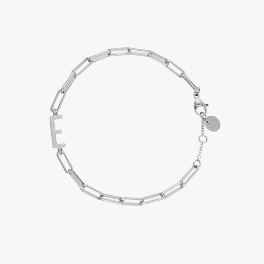 Silver Initial Paperclip Chain Bracelet - Image 16